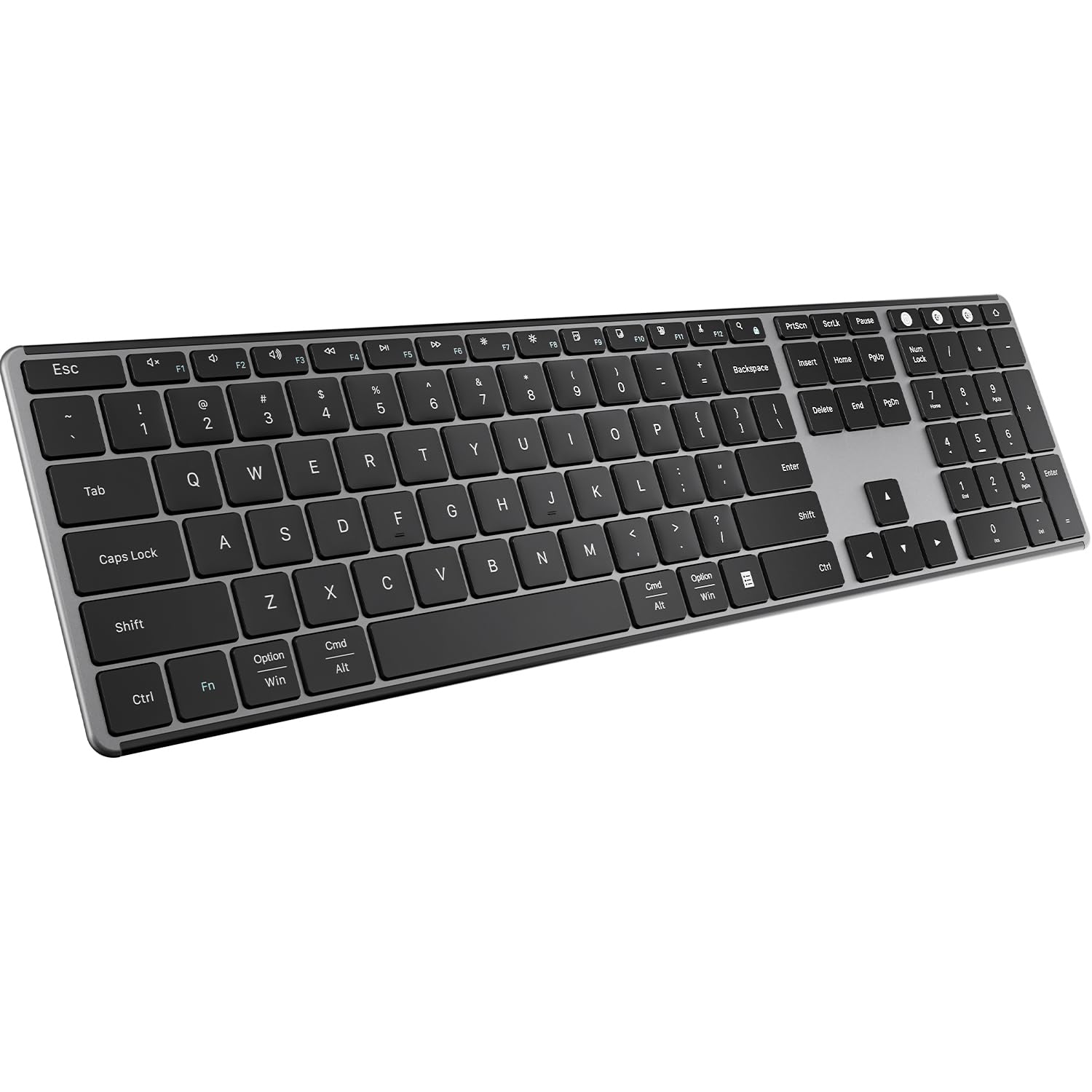 Photo 1 of AUSDOM 2.4G Wireless Bluetooth Keyboard Full Size, Quiet Slim Multi-Device Rechargeable Cordless QWERTY Keyboard with Number Pad, Low Profile Silent Flat Universal Keyboards for Computer/Mac/Windows