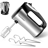 Hand Mixer Electric, 300W Power Lightweight Digital Kitchen Handheld Mixer with 5-Speed, Storage Base & 4 Stainless…