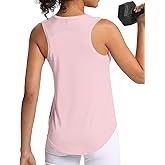 CHALLMOTI Women's Workout Tops Racerback Athletic Tank Tops Sleeveless Loose Fit Yoga Running Gym Shirts for Women