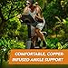 CopperJoint Athletic Foot Ankle Compression Sleeve – Pull On Copper Ankle Brace Women Support, Foot Sleeves, Breathable Elastic Braces Design for Basketball, Running, Sports - Single, Medium