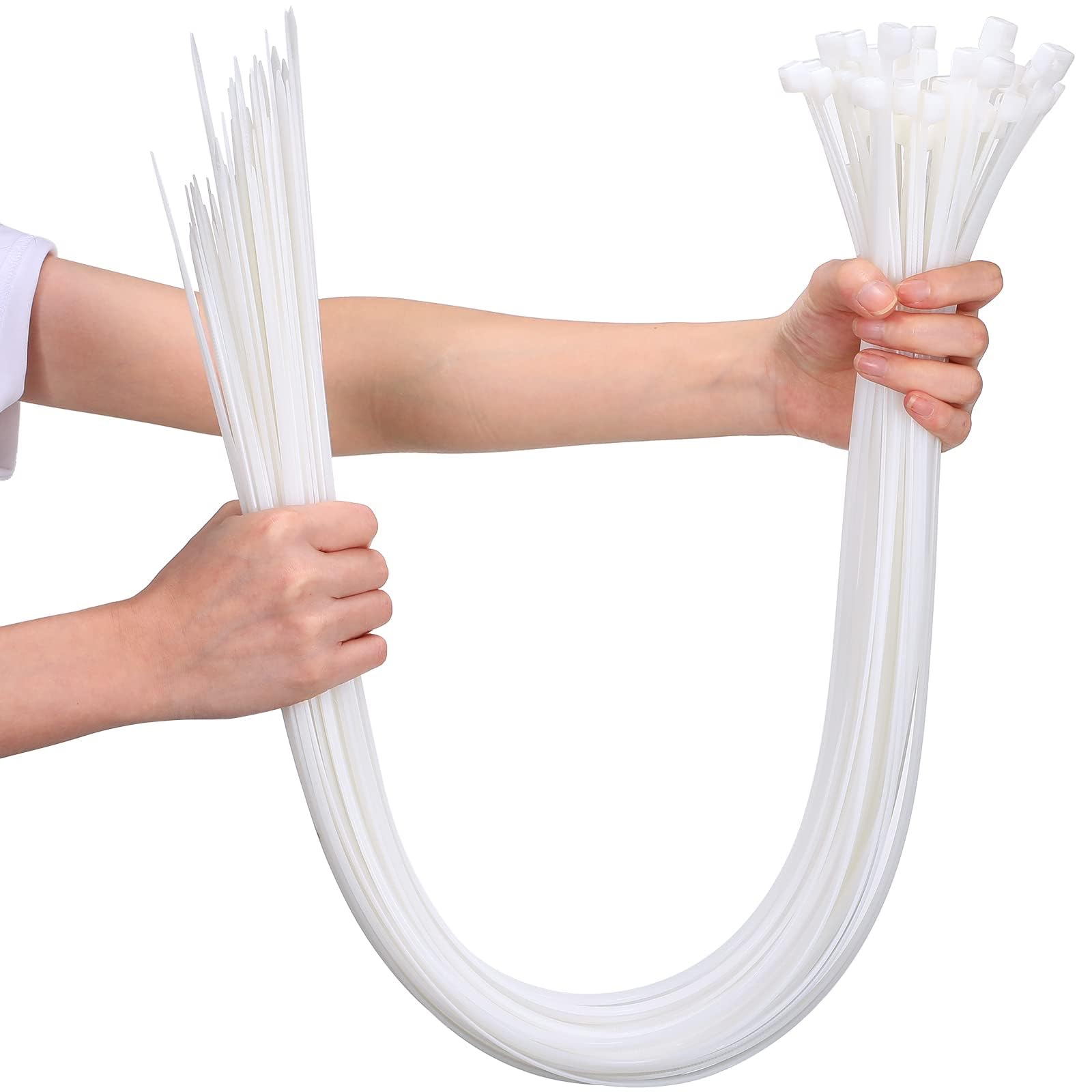 100PCS Cable Ties Heavy Duty, 600mm Long Zip Ties, Industrial Durable UV Resistant Tie Wraps for Binding Fences, Awnings Tying Branches Bundling of Crops Fixed Water Pipes