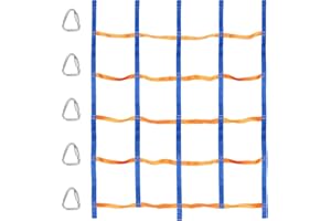 TOPNEW Climbing Net for Kids Outdoor, Portable Cargo Net Rope Ladder Monkey Bars for Swing Set, Jungle Gyms, Ninja Warrior Style Obstacle Courses for Outdoor Treehouse