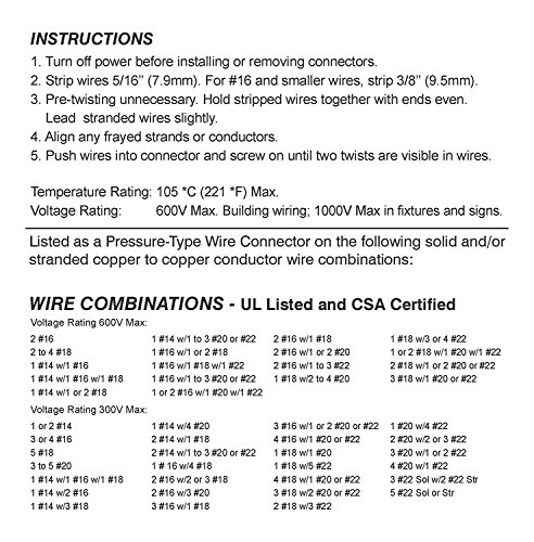 200 PCS Orange Wire Connector, P3 Type Easy Twist-On Ribbed Cap - UL and CSA Listed