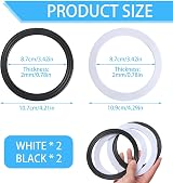 Fuitke 4Pcs Sink Plug Rubber Seal 110mm O Rings Strainer Gasket Black White view 5