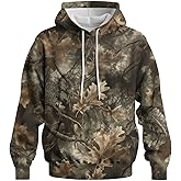 Rebaike Novelty Long Sleeve Hoodie Funny Fashion Tree Camo Graphic Sweatshirts