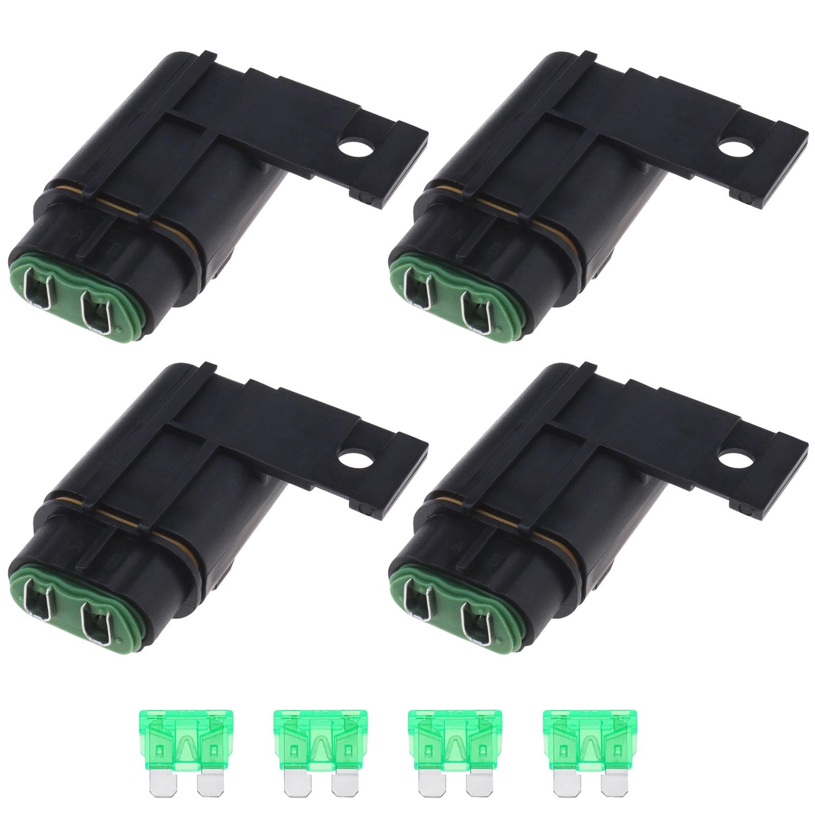OTOTEC 4PCS Car Midi Fuse Holders with 30A Fuses for Automotive Marine Applications Electrical System Overload Short Circuit Protection