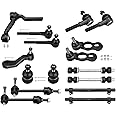 Front Suspenion kit for Ford Crown Victoria for Lincoln Town Car for Mercury Grand Marquis 1998-2002 Rear Sway Bars + Ball Joints Tie Rods Pitman Idler Arm + Adjusting Sleeves - 16pc Set