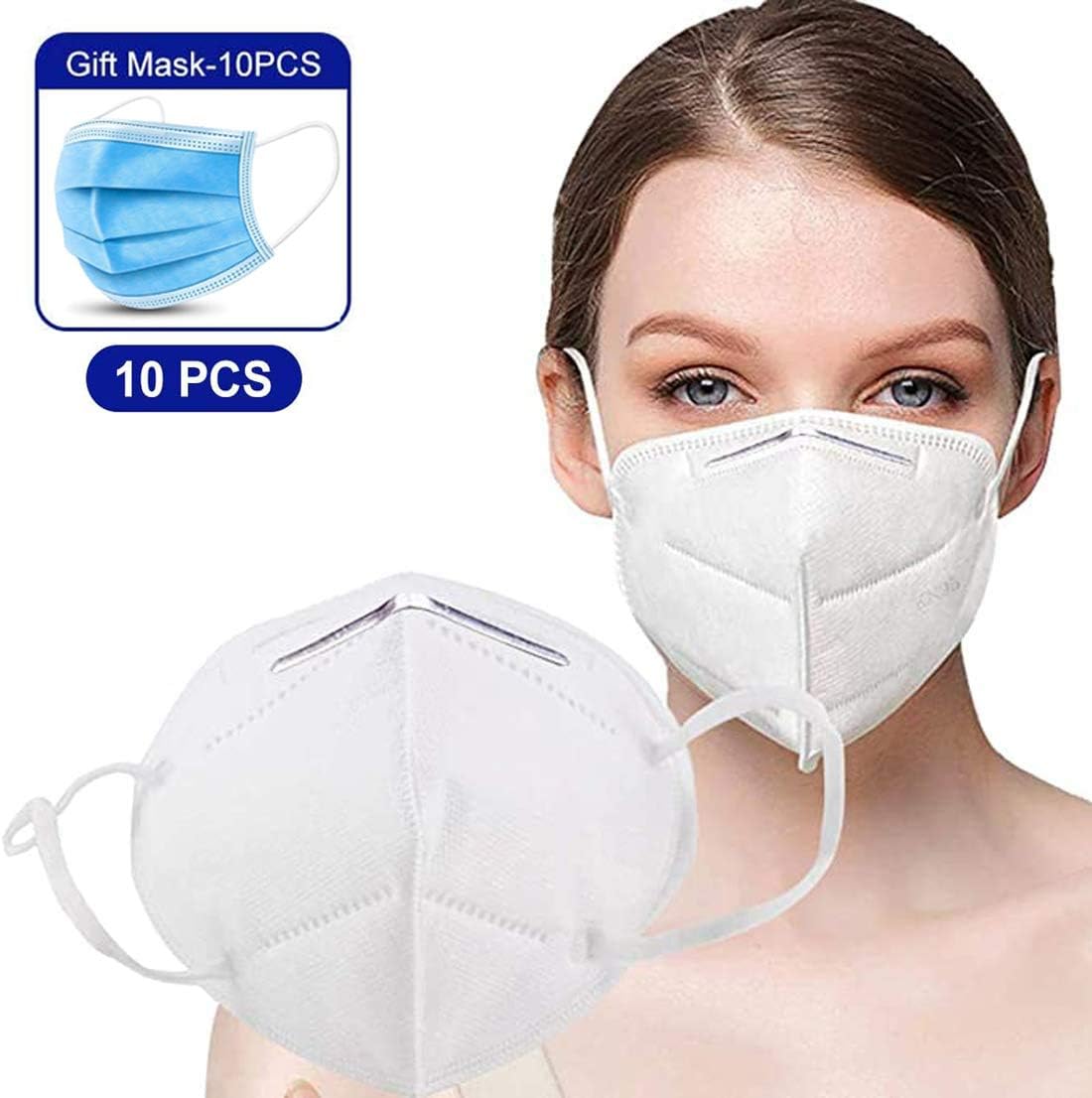 10Pcs Disposable Mouth Cover Security Protective Face Fi_lters Anti Dust Breathable Comfortable Sanitary Personal Health Protection for Adults Lady Women