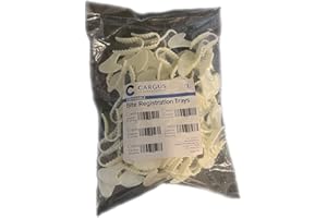 MADRID DENTAL SUPPLY Cargus Posterior (White) Disposable Dental Bite Registration Trays, Impression Trays for Teeth Molds, Triple Tray, (1 Box of 50 Bite Trays) Made in USA by MARK3 (0203)