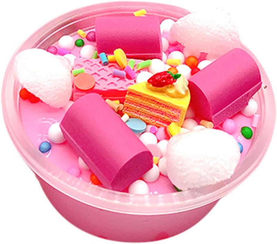 FILOL DIY Fluffy Slime Cloud Cake Milk Puff Kit for Kids and Adults, Stress Relief Mix Color Crystal Foaming Clay with Putty Scented Toy Super Soft and Non-Sticky Slime (60/100ml)