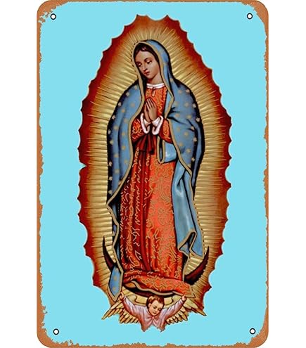 Amazon.com: Vintage Tin Metal Sign Virgin Virgen Maria De
