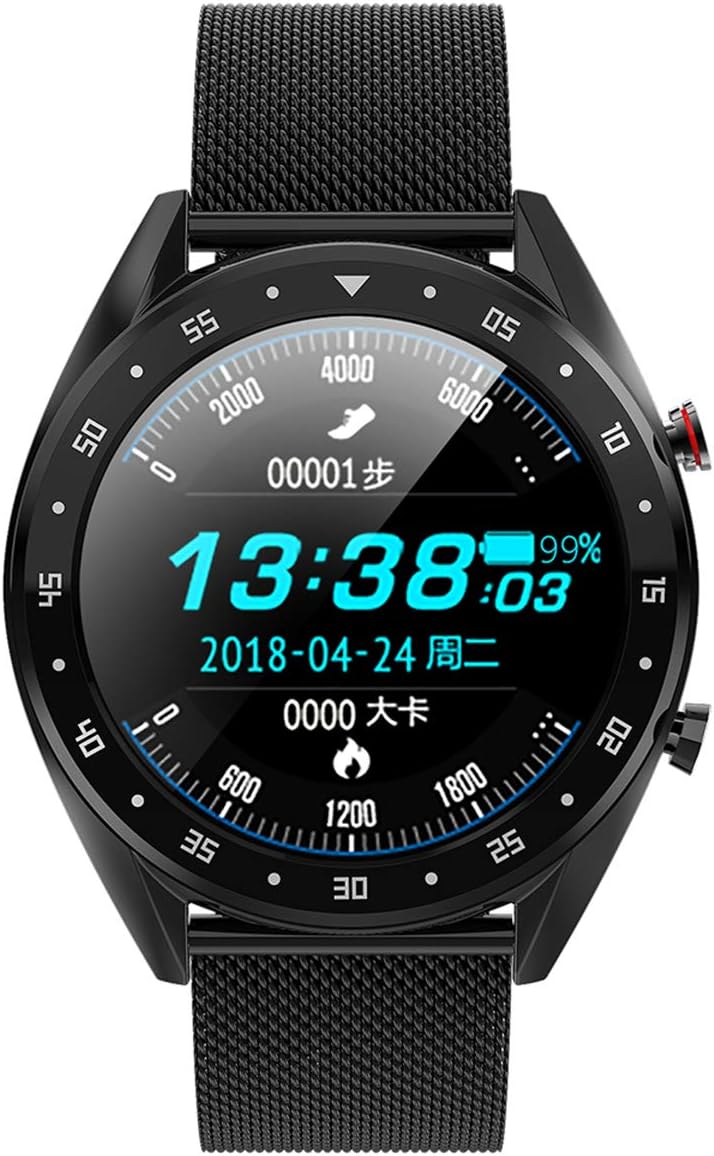 mijiaowatch L7 Smart Watch Fitness Tracker Watch Waterproof Sport Smart Watch with IP68 Compatible for iOS Android (Black)