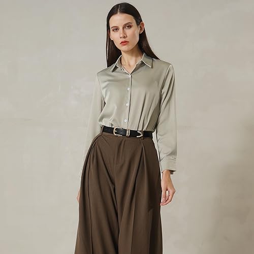 RISANTRY Women's Black Belts with Gold Buckle Elegant Leather