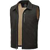TBMPOY Men's Winter Vest Casual Sherpa Fleece lined Full Zip Lightweight Vest Outerwear Warm Cotton Travel Jackets