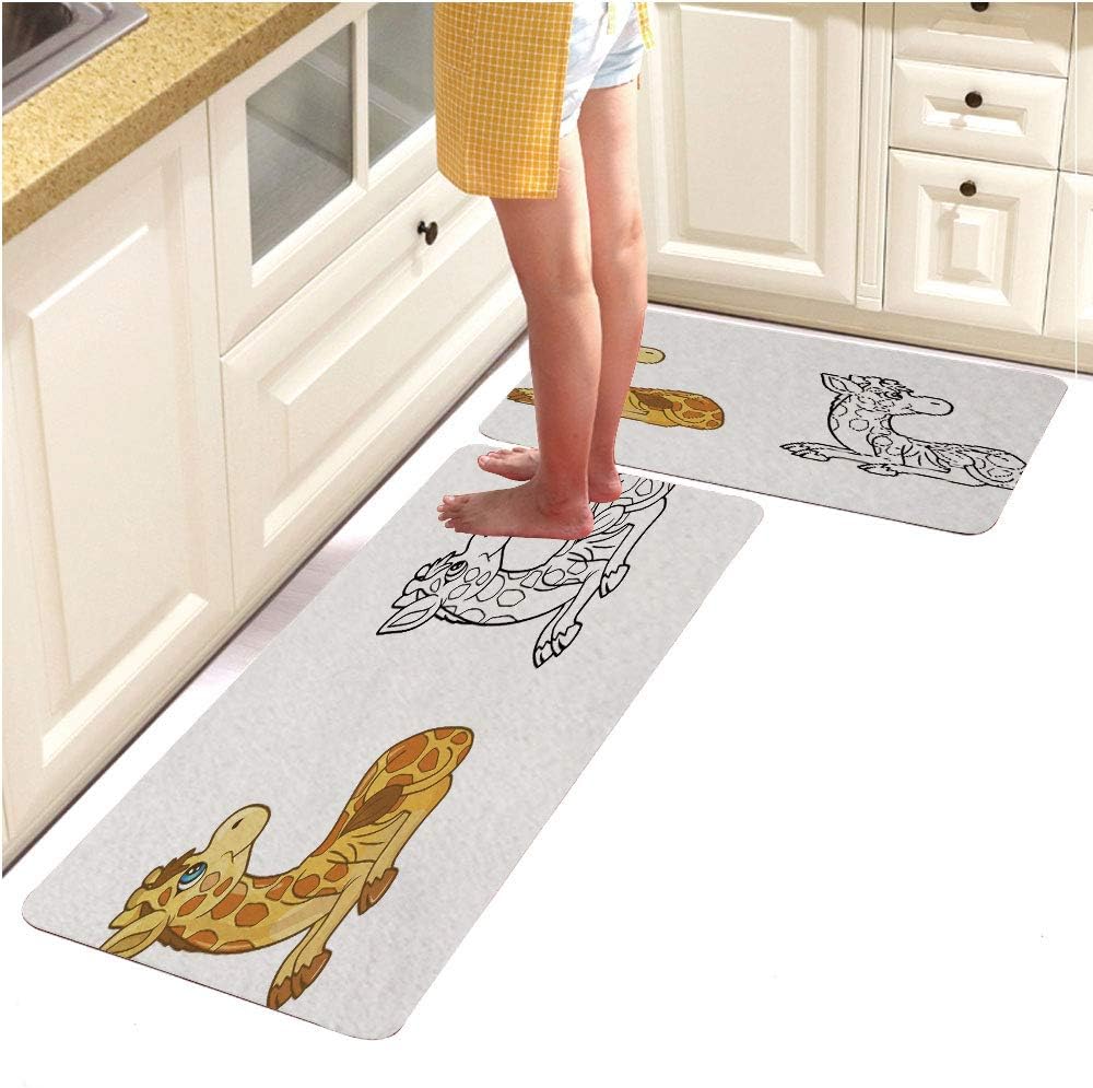 Juego de alfombras y corredores de cocina acolchados para interiores y