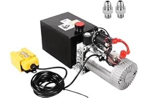 Doppy 4 Quart Hydraulic Power Unit, Single Acting Dump Trailer Pump Hydraulic Pump Metal Reservoir 3200 PSI 12V DC Hydraulic Power Pump Unit for Dump Trailer Car Lifting Platforms