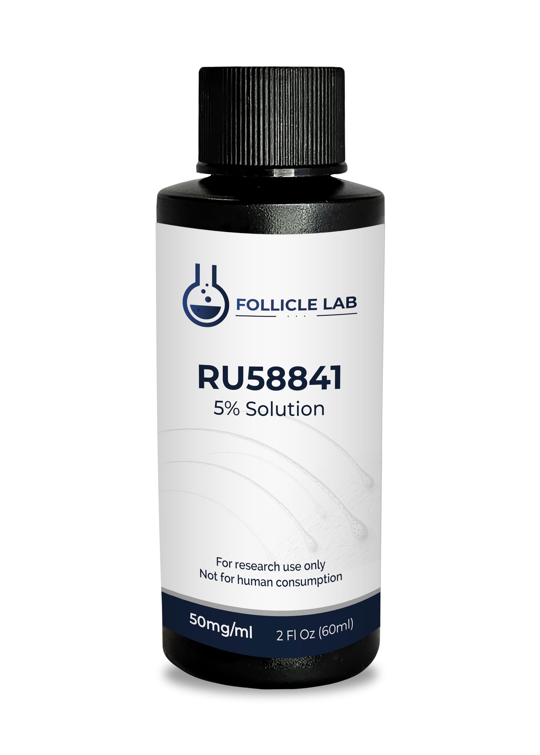 Follicle Lab RU58841 5% Solution - 60ml (2oz) Drop, Unscented, Adult, Hair Loss Sufferers, Unisex-Adults