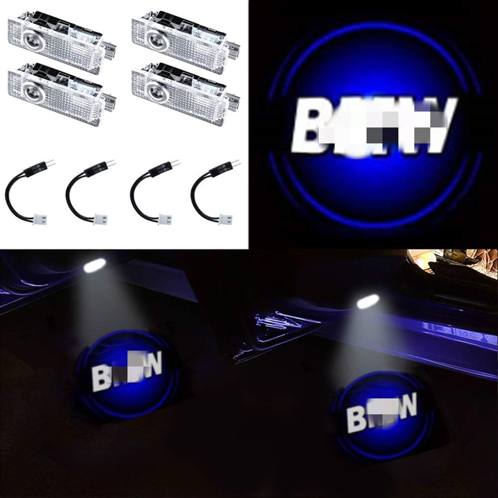 Car Door Lights，Youjoy 4 Pack Projector Welcome Logo Light for BMW fit(E90 E60 X5 E70 E87 F20 E92 E91 E61 F11 F18 E63 E64 F12 E65 X3 X6 GT 3 5 6 7 X GT) (style4 for bwm)