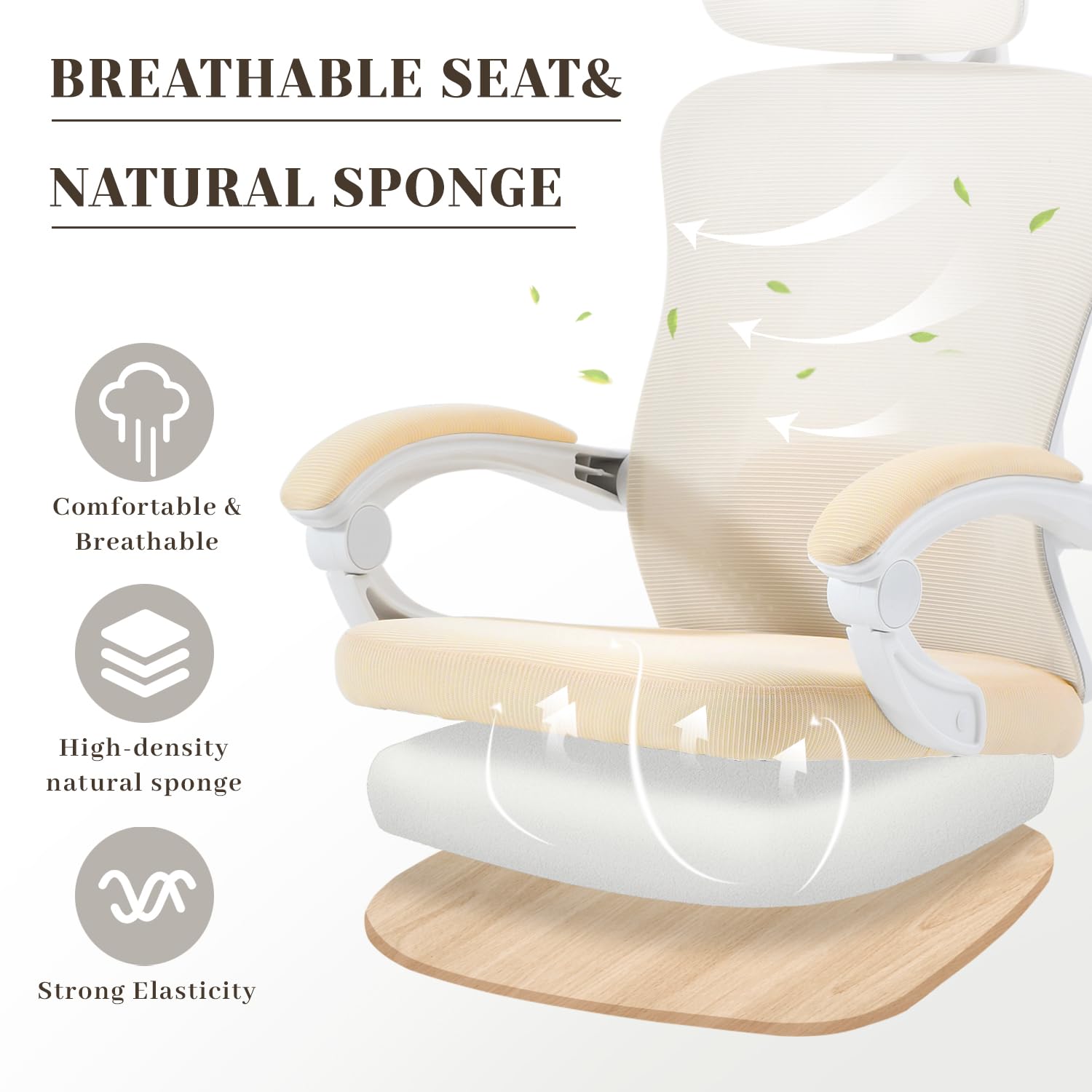 Ergonomic Office Chair, Adjustable Lumbar Support, 400LBS Capacity, Retractable Footrest, Breathable Mesh Back Gaming, Adjustable Headrest - Image 5