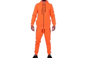 Riflessi Men's Athletic Sports Casual 2 Piece Solid Color Tracksuit Hoodie Jogger Pants Sweatsuit Set