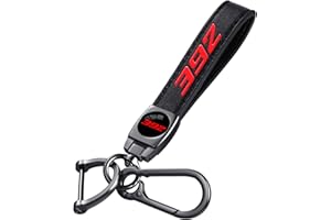 Annloysky Black Leather Car Keychain Metal Car Keyring Compatible with Dodge Challenger Durango SRT 392 Accessories, Keychain Keyring Family Present for 392 Owners