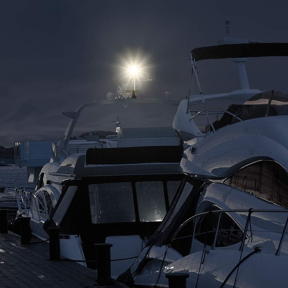 Obcursco Adjustable Boat Stern Light White All Round Anchor Light 9 Inch Fold Down Boat Stern Light : Sports & Outdoors