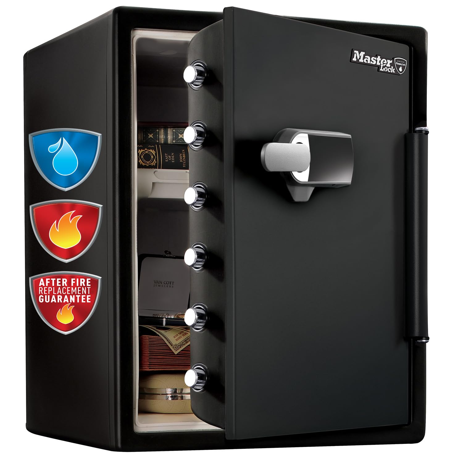 MASTER LOCK Certified Fireproof and Waterproof Safe with Alarm, 56.5L, 472 x 603 x 491 mm, Digital Touchscreen Combination plus Alarm with a Backlit Keypad, for home and professionals
