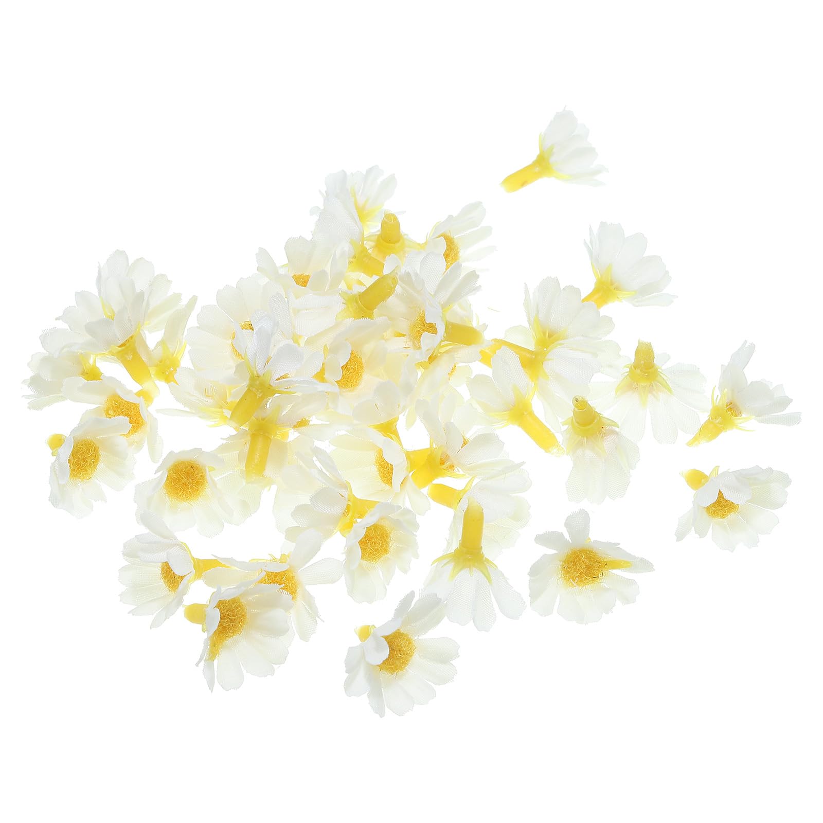 PATIKIL 0.98" Artificial Sunflower Flower Heads, 50 Pack Silk Sunflower Fake Flowers Heads for Wedding Floral Bouquet Decoration DIY Craft Making, White