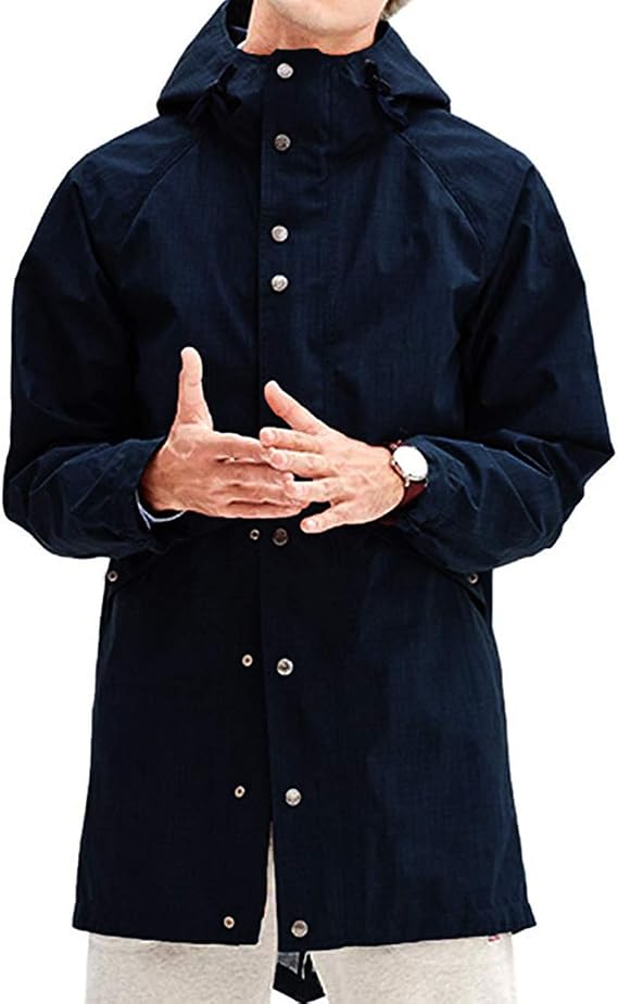 Mens Travel Rain Jacket Navy Rain Slicker Long Urban Outfitters