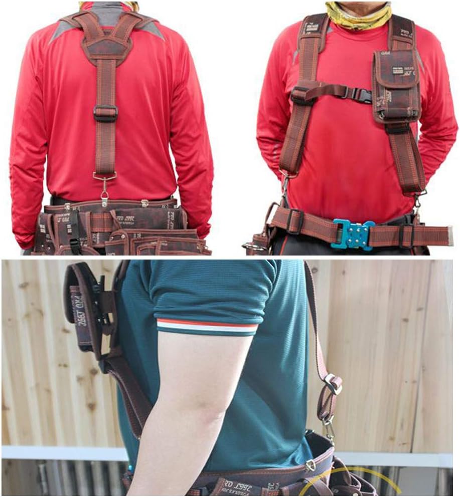 軽量 電気工事 ワークポーチ 電工 腰袋 専用プロ職人 匠 作業用 工具 ウエストバッグ ベルト 付き 作業ベルト用 サスペンダー Diy 工具 大工道具 用品 収納用品 腰袋 差し専用 Tool Belt Suspenders 40 並行輸入品 作業ベルト Amazon