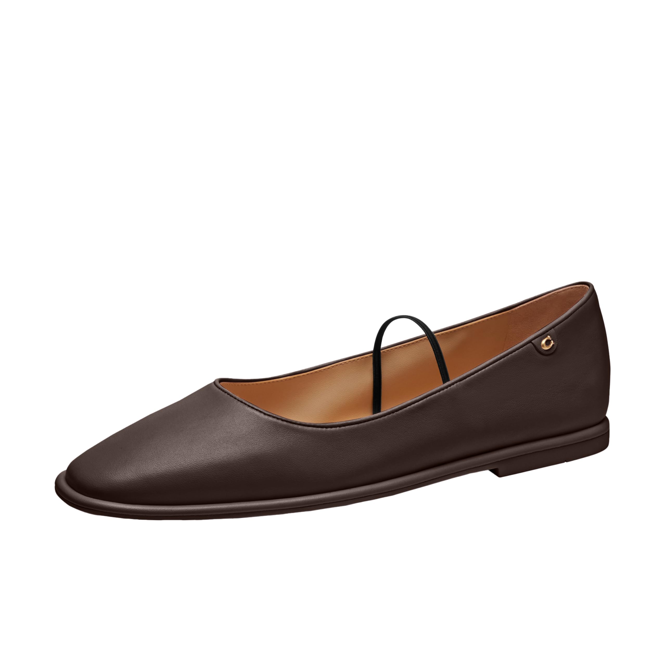 Coach Women’s Emilia Mary Jane Flat, Maple, 8