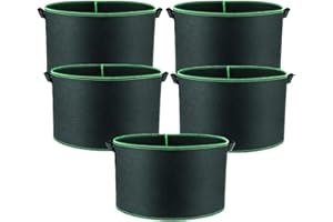 Niurui 5-Pack 30 Gallon Grow Bags Heavy Duty 320G Thickened Nonwoven Fabric Pots Plant Grow Bags with Handles,for Low Stress Plant Training Fruits, Vegetables, and Flowers(Black)