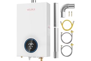 VELPAX Natural Gas Tankless Water Heater,4.74GPM 18L Indoor,Instant Hot Gas water heater,Constant Natural Water Heater with Multi-Protection