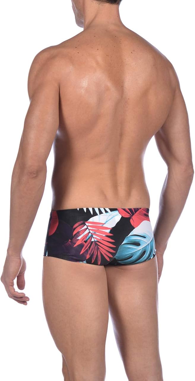 Arena Men Low Waist Swim Shorts Tropical Leaves Swim Trunks - Black-Multi-Coloured, 40 - Image 5