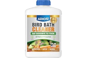 ADIOS! Bird Bath Cleaner for Outdoor Fountains and Bowls, Safely Cleans Metal, Glass and Stone (8oz)