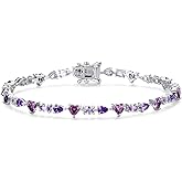 FANCIME 'Dawn' Tennis Bracelets Sterling Silver Colorful Oval Heart Teardrop CZ Bracelets Fine Jewelry Birthday Gifts for Women 7.2"