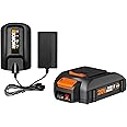WORX WA3606, 2.0Ah, Indicator, 5 hr Charging Time 20V Battery and Charger, Black & Orange