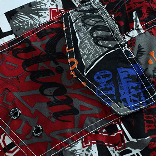 image for NUWFOR Men's Fashion Casual Printing Patchwork Beach Surfing Loose Sho