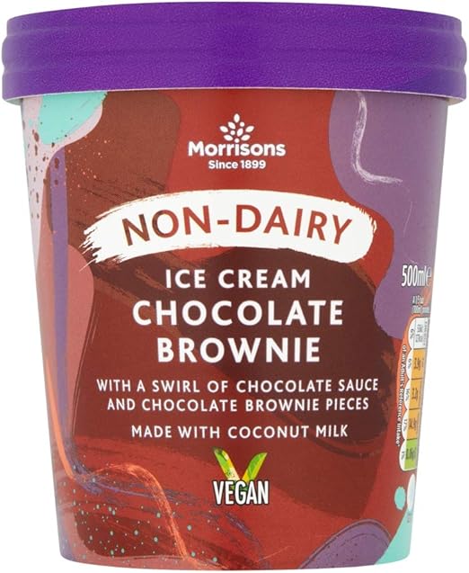 Morrisons NonDairy Ice Cream Chocolate Brownie 500ml (Frozen) Amazon