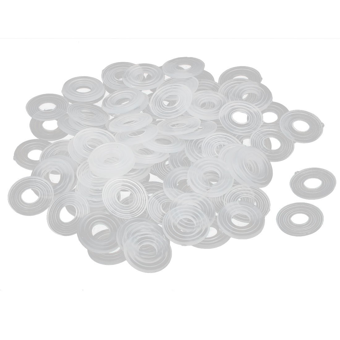 sourcingmap Plastic Flat Washers 10mm OD 4mm ID 1mm Thickness Sealing Gasket for Faucet Pipe Water Hose, White, Pack of 100