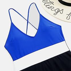 DUOWEI Crystal Bikini Bodysuit Color Block Bikini