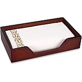 Gtencemen Bamboo Napkin Holder for Kitchen Table Bathroom Paper Towel Holder Farmhouse Flat Napkin Holders Brown Guest Towel Holder Hand Towel Tray Rectangle Napkin Holder