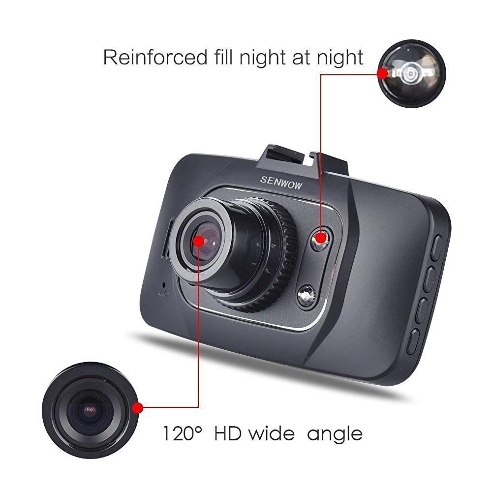 SENWOW Dash Cam (32GB Card Included) 1080P Full HD Car Camera 2.7” LCD Driving Video Dashboard DVR Built in G-Sensor, Loop Recording, Night Vision, Parking Monitor, Motion Detection, WDR, GS8000+32G