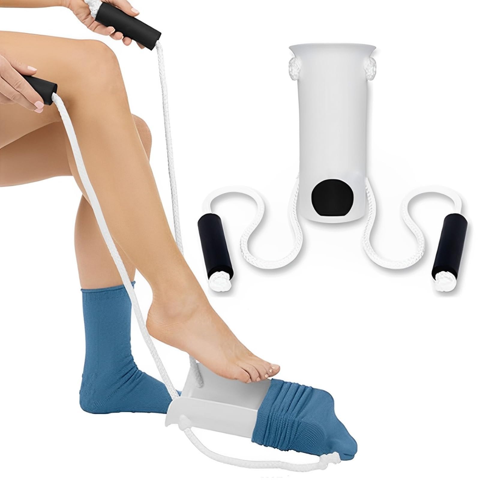 Sock Aid, Sock Aids for Putting Socks On and Off, Sock Helper Puller Aid and Shoe Horn Set, for Elderly, Disabled, Handicapped, Pregnant Woman