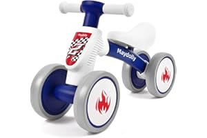 MAYDOLLY Baby Banlance Bike for 1 Year Old Boys Girls Cute 10-24 Months Kids Toy First Birthday Gift No Pedal Toddler 4 Wheels Balance Bike