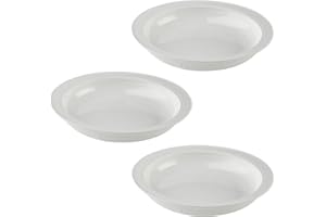 Providence Spillproof Lip Plates for Disabled Adults Inner Lip Dish for Adults - Lip Bowl - Adaptive Plate for Independence - Non Slip Plate for Disabled Adults - 9" White - 3 Pack