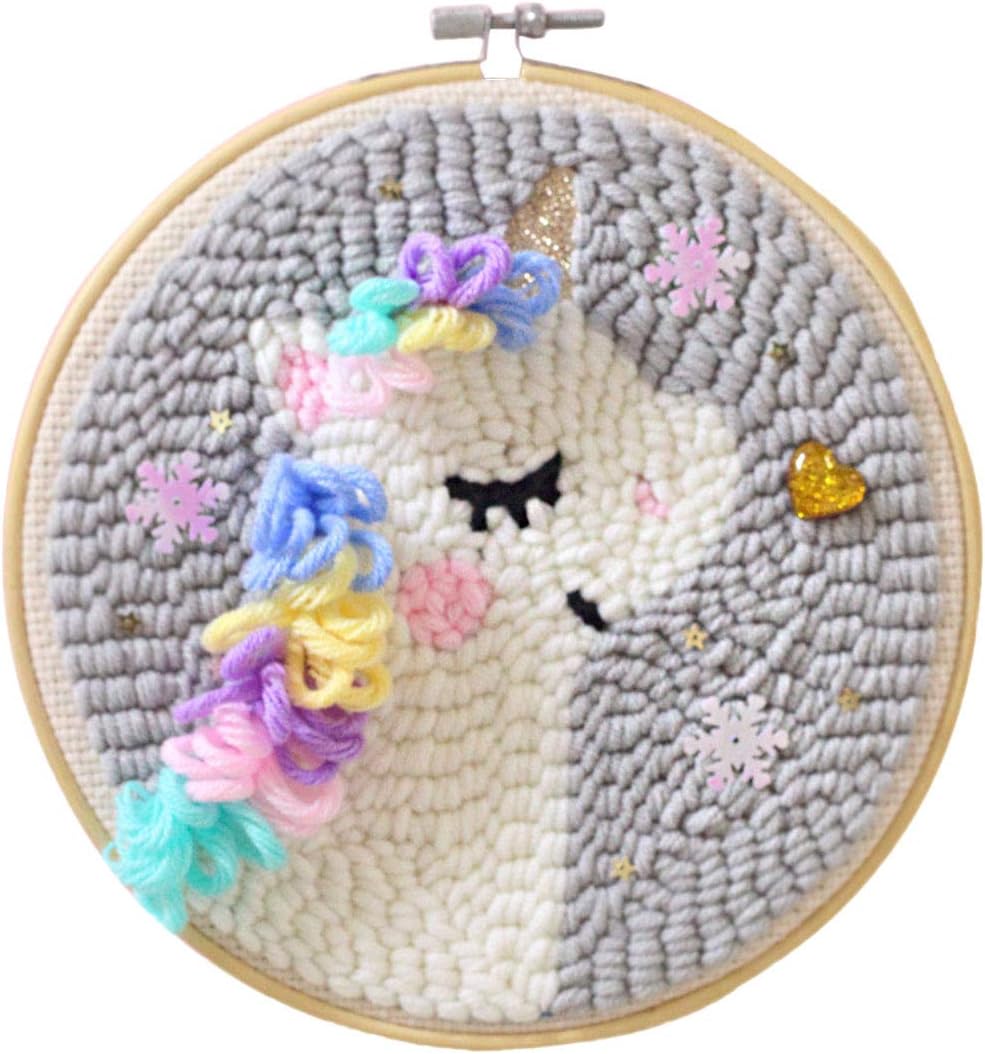 Kepae Knitting Kits for Beginners Adults, DIY Knitting Wool Rug Hooking Kit Handcraft Latch Hook Rug Embroidery Creative Gift for Kids