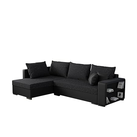 Mirjan24 Ecksofa Clovis, Moderne Eckcouch mit Schlaffunktion und Bettkasten, Ottomane Universal, Couch L-Form, Farbauswahl, W