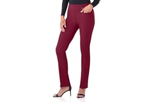Rekucci Women's Ease Into Comfort Pull-On Straight Pant with Pockets