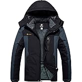 GEMYSE Men's Ski Snow Jacket Warm Winter Waterproof Coat Snowboard Rain Jacket Hooded Windproof Windbreaker
